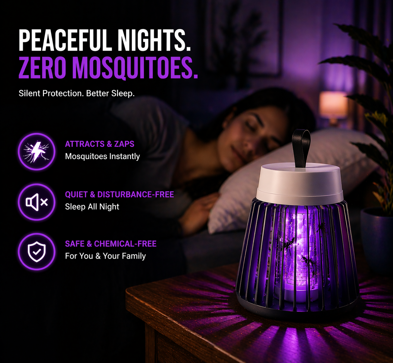 MosquitoGuard Pro™ – Silent Mosquito Killer Lamp