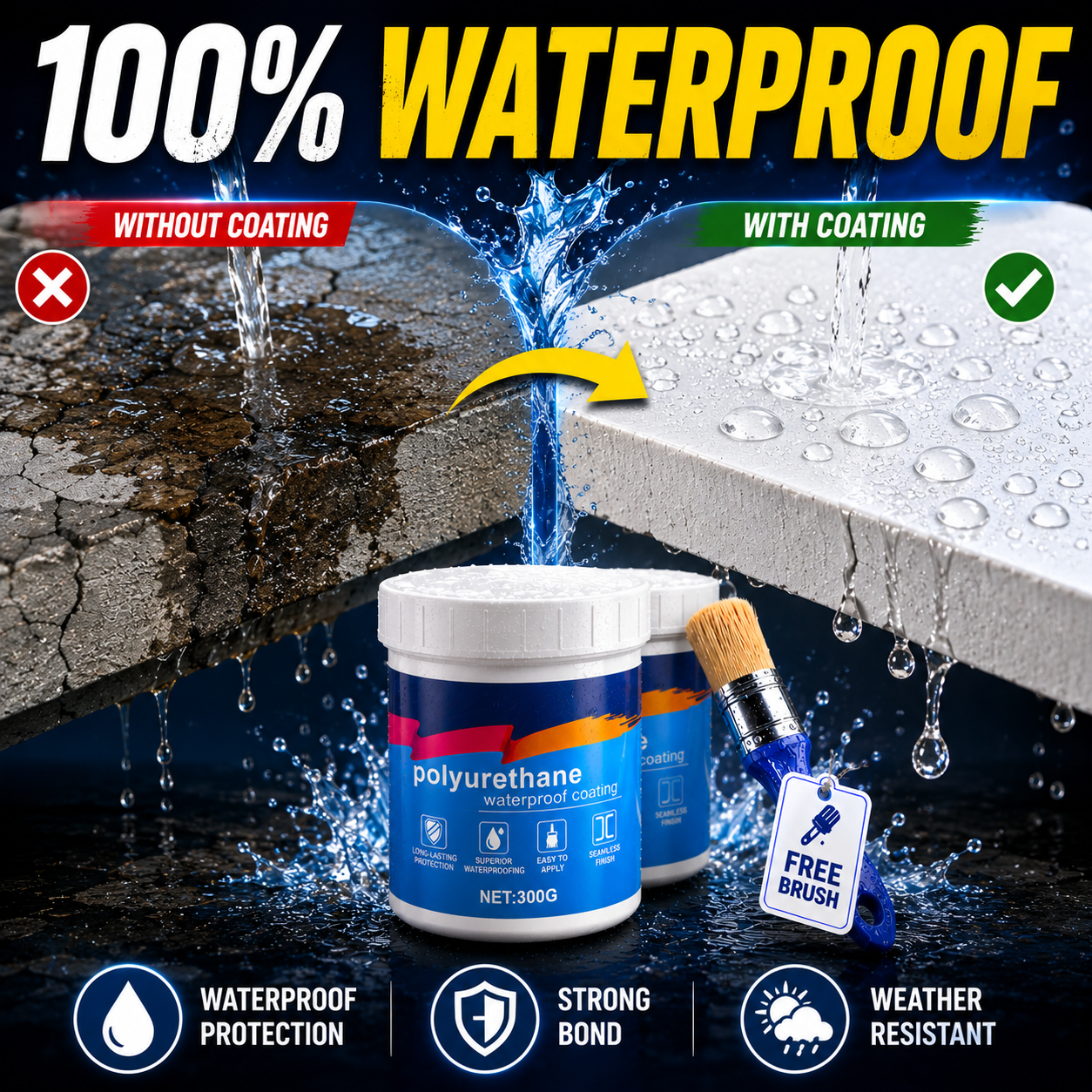 LeakShield Pro Waterproof Glue Solution with Brush (Buy 1 Get 1 Free)