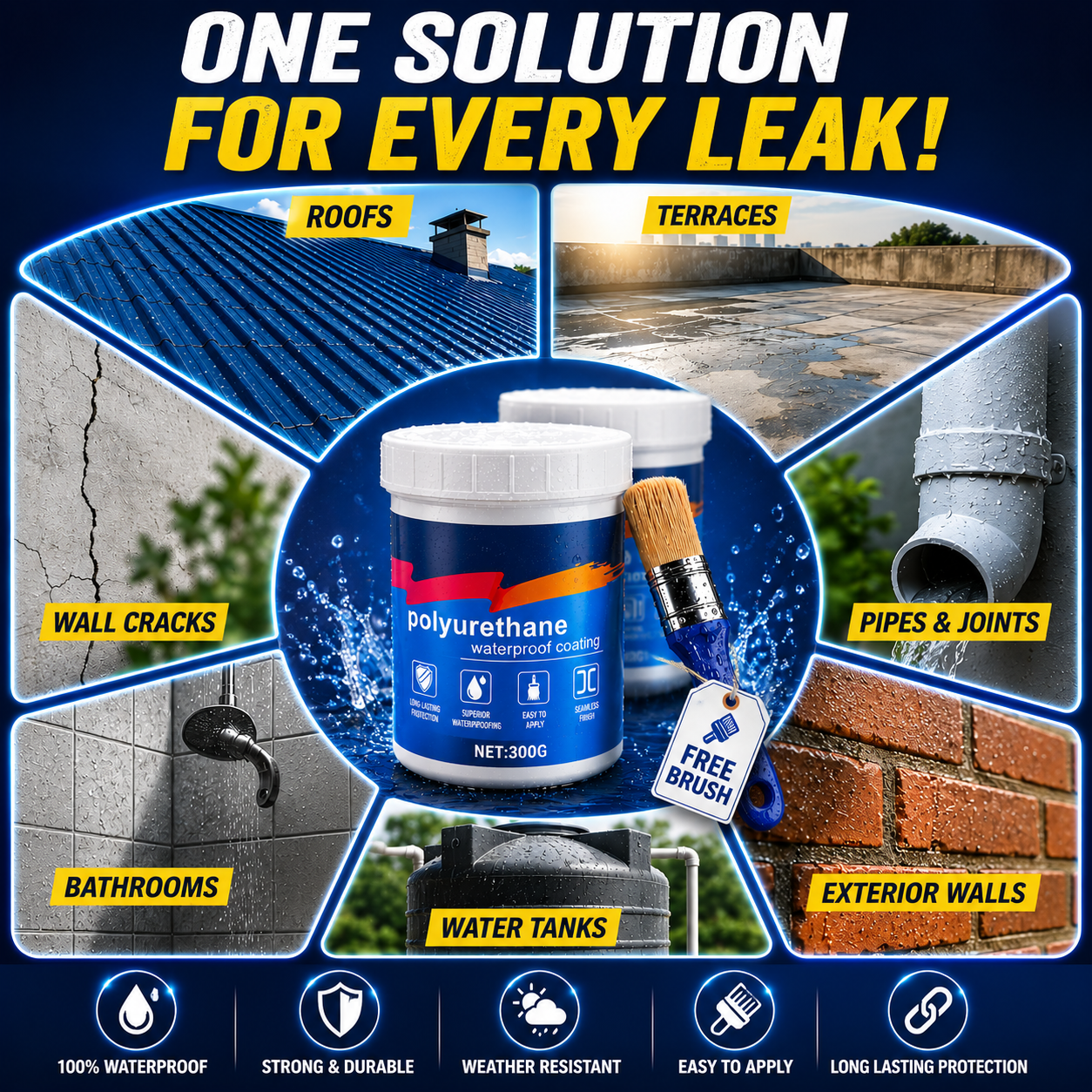 LeakShield Pro Waterproof Glue Solution with Brush (Buy 1 Get 1 Free)