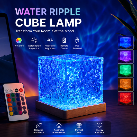 Water Ripple Cube Lamp Limited offer 50% Off