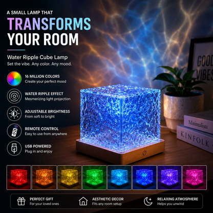 Water Ripple Cube Lamp Limited offer 50% Off