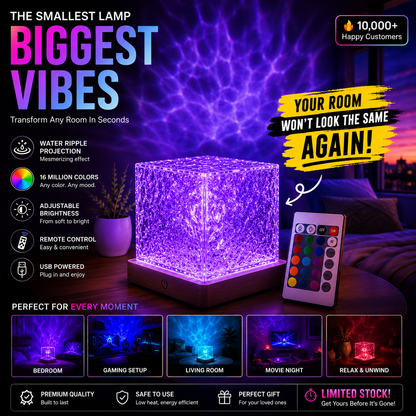 Water Ripple Cube Lamp Limited offer 50% Off