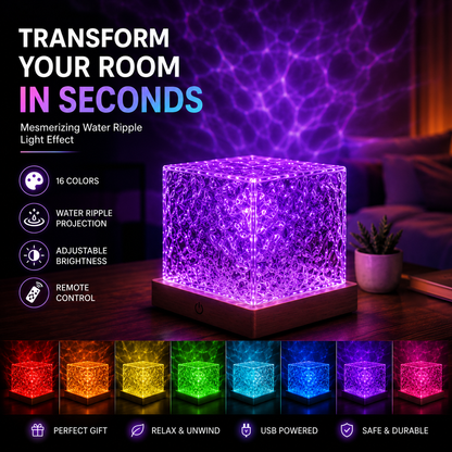 Water Ripple Cube Lamp Limited offer 50% Off