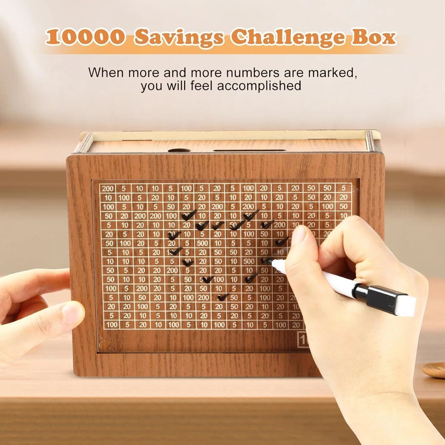 Wooden Money Saving Box for Adults – 1 Lakh Piggy Bank with Lock,