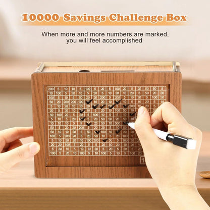 Wooden Money Saving Box for Adults – 1 Lakh Piggy Bank with Lock,